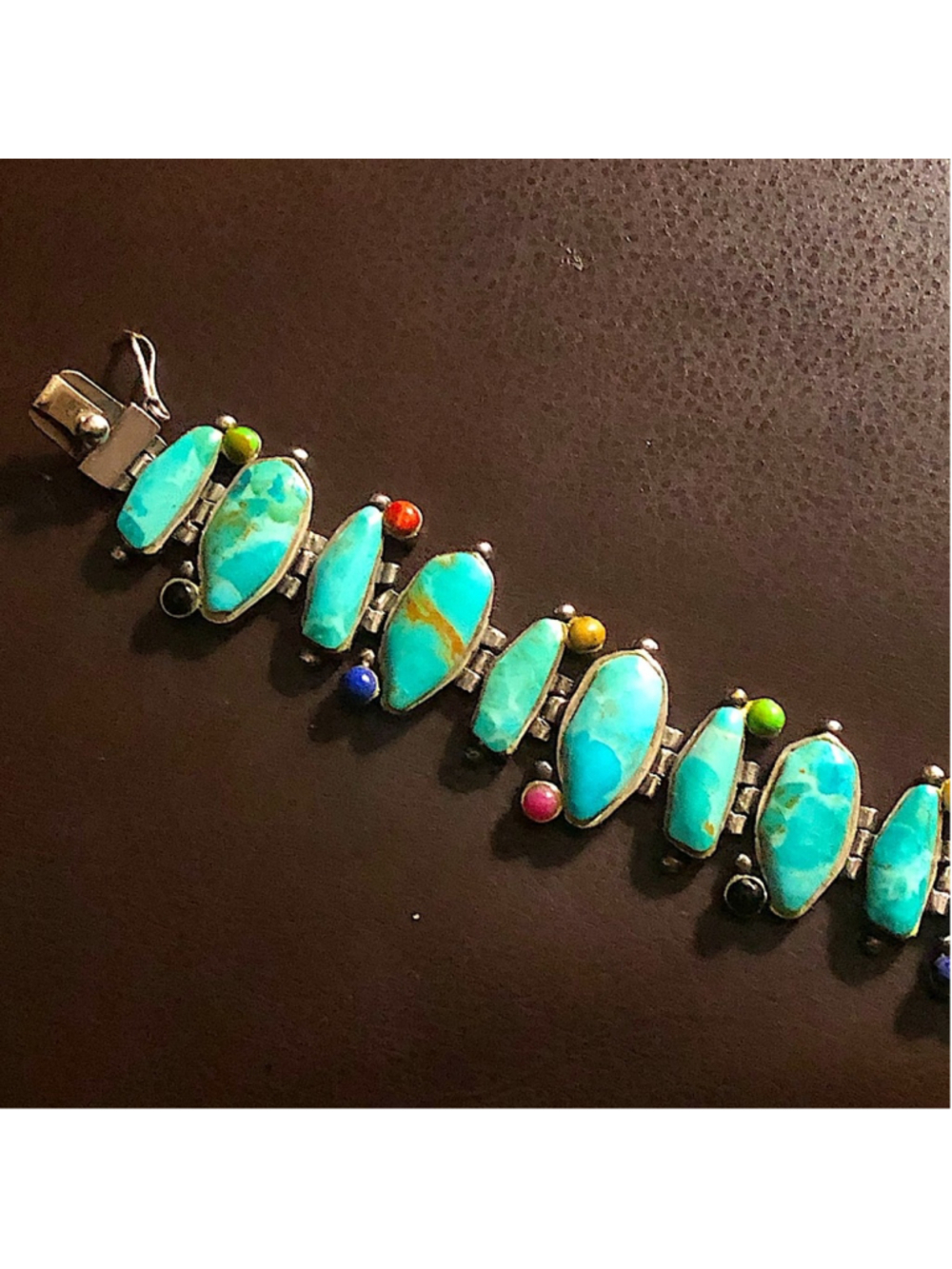 BARSE Turquoise Sterling Silver Multi Gemstone Southwestern Bracelet - Picture 10 of 16